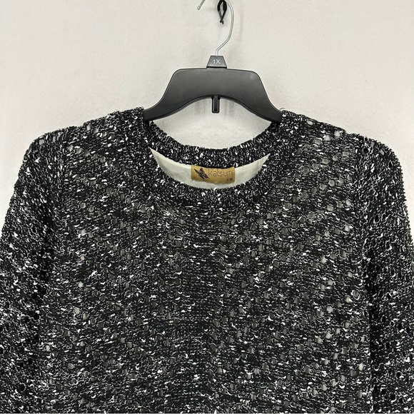 Katsumi Layered Long Sleeve Crewneck Pullover Knit Sweater S/M Gray - Picture 2 of 9